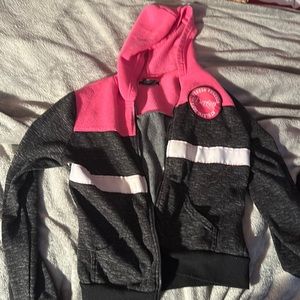PINK AND BLACK HOODIE